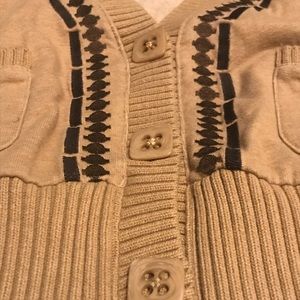 Womens M Gentle Fawn V Neck Button Down Sweater